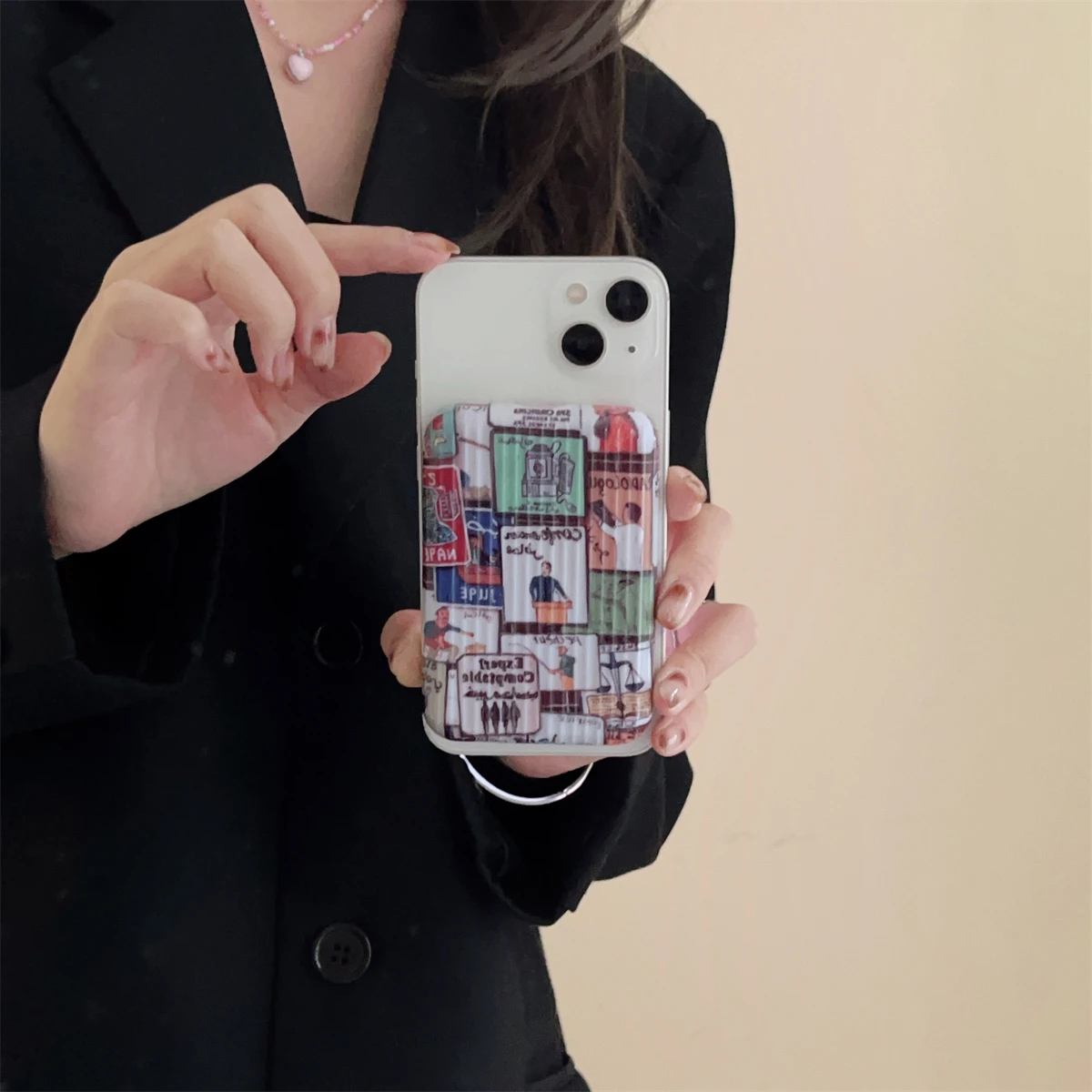 Text Poster Pattern Case for iPhone External Battery