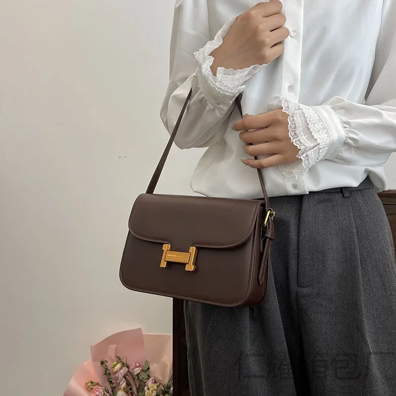 Fashion RetroSingle Shoulder BagsFor WomenCasual CommuterSmall Square BagsCrossbody BagHigh Sense Versatile Handbags - 2