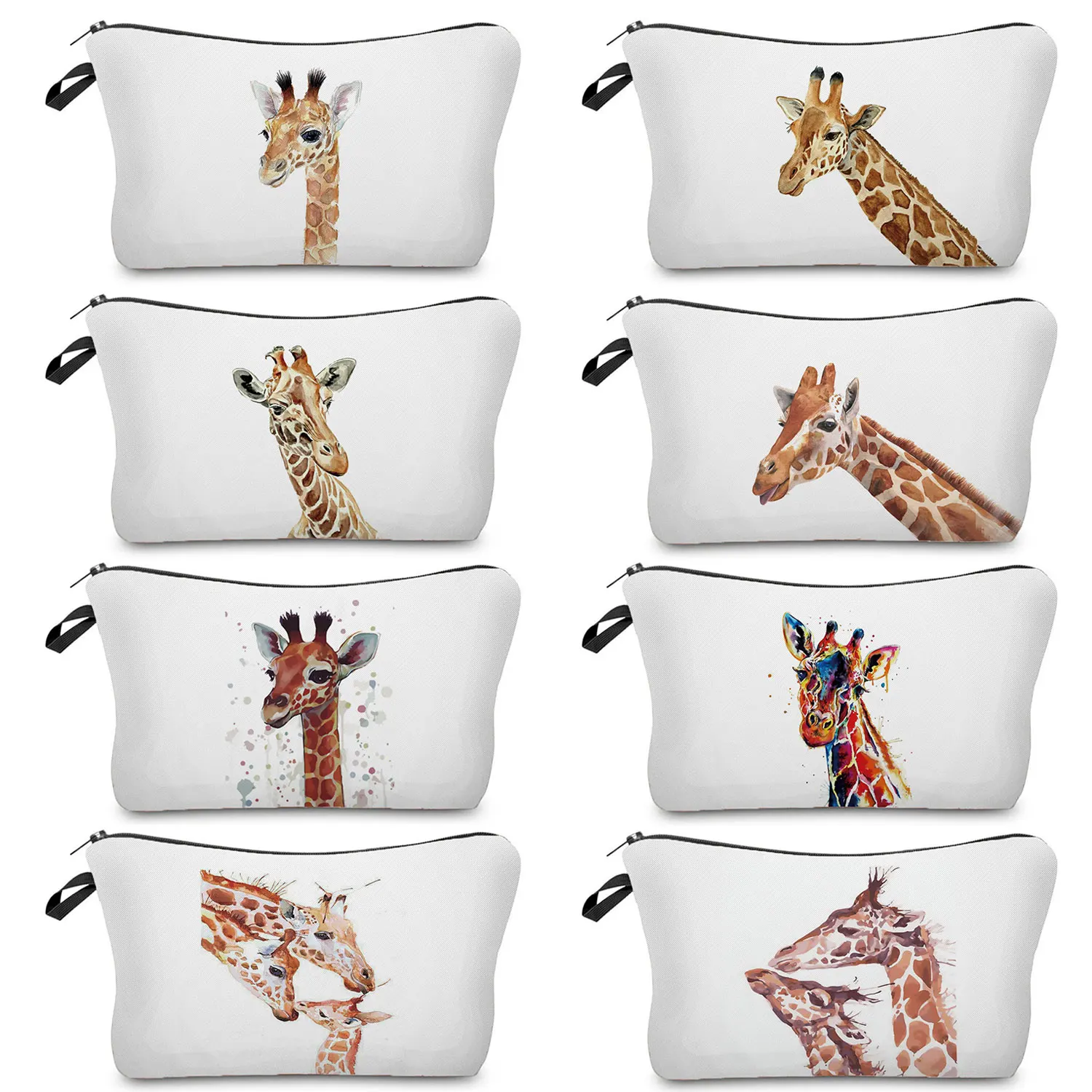 

Pencil Cases Cosmetic Bags Organizer Toiletry Bag Women's Heat Transfer Customize Multifunction Watercolor Giraffe Deer Print