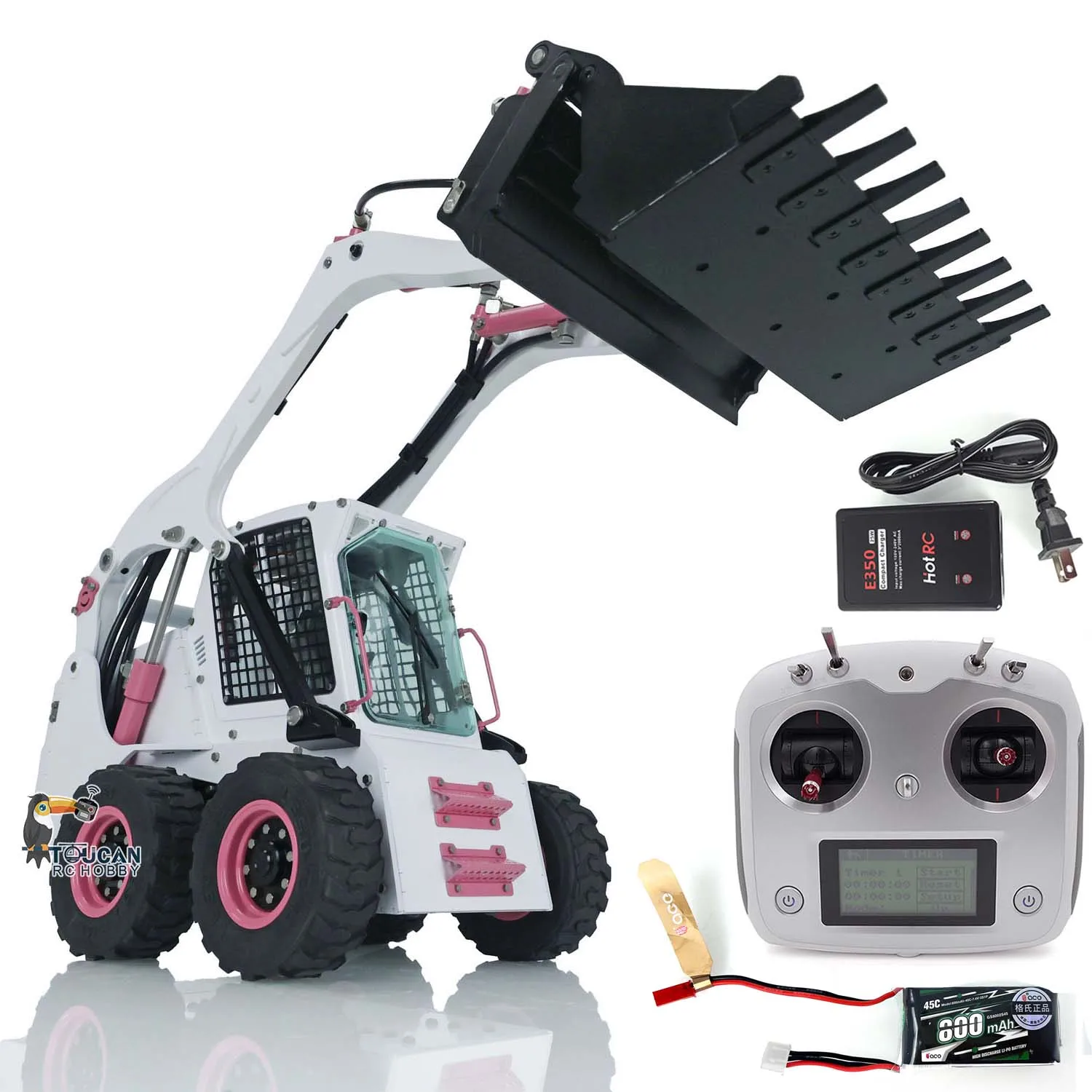 Lesu 1/14 RTR Metal Hydraulic RC Loader Aoue Lt5H Wheeled Skid-Steer I6S Radio Car Painted Assembled Sound Light Model Thzh1345 2