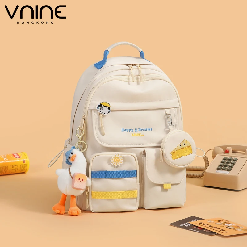 VNINE backpack for girls, middle and high school students, fashionable, lightweight, large capacity backpack, travel computer