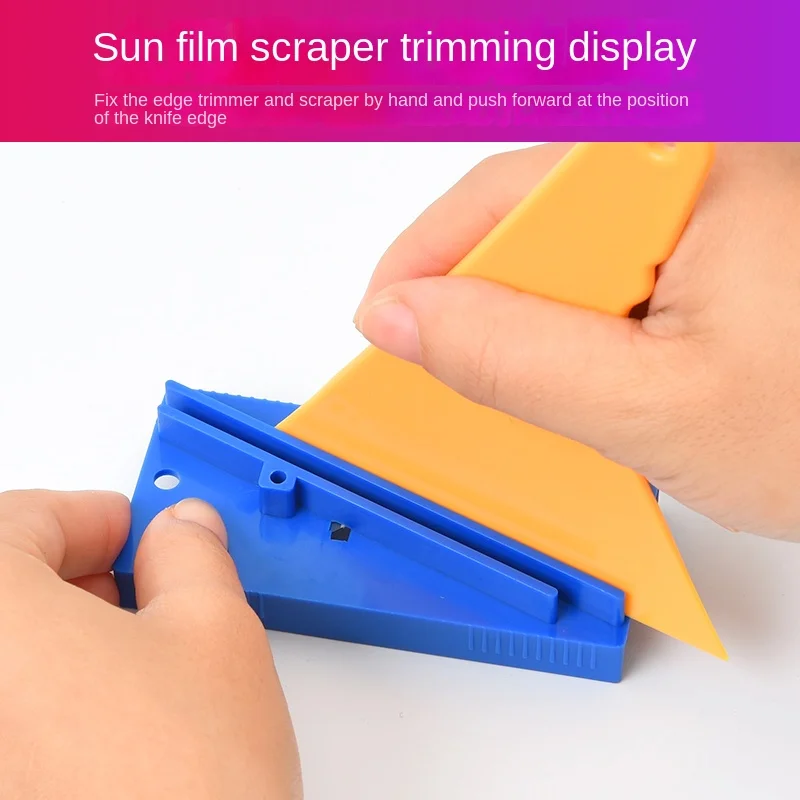 Plastic scraper edge trimmer Automotive film tool Color film scraper triangle large wear treatment edge trimmer