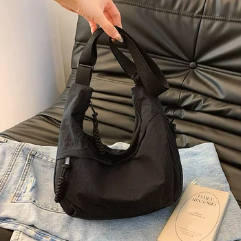 حقيبة زلابية عصرية وبسيطة النسخة الكورية، مشهورة هذا العام، حقيبة كتف جديدة عالية الجودة، حقيبة حمل ذات سعة كبيرة 4