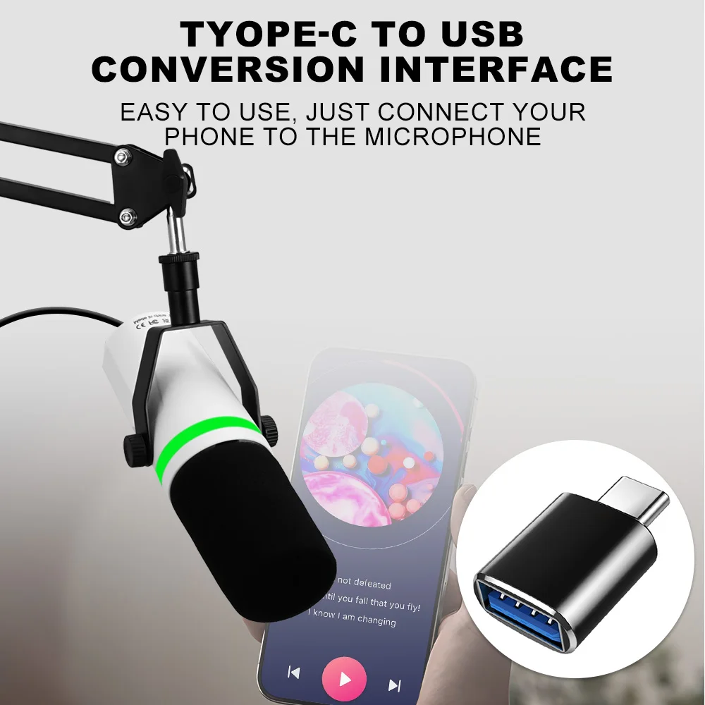 المهنية USB أو XLR تدفق البودكاست PC RGB الميكروفو...