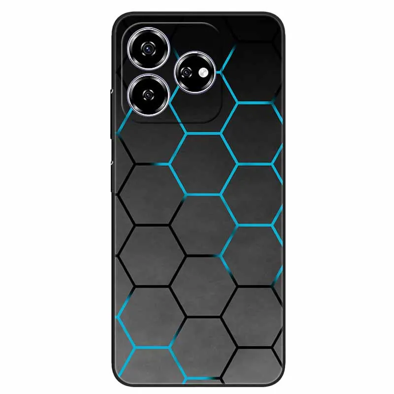 Stylish Black TPU Soft Silicone Phone Cover with Artistic Design
