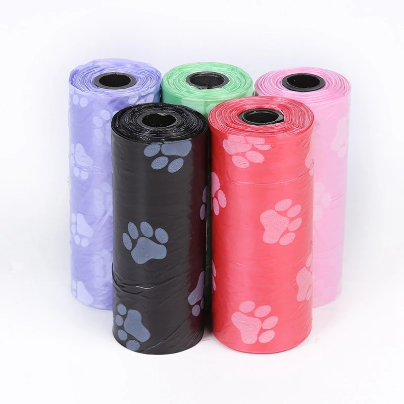 15bag/Roll Dog Cat Poop Bag Collector Pet Pick Up Degradable Garbage Bag Convenient Clean Waste Trash Outdoor Pet Supplies