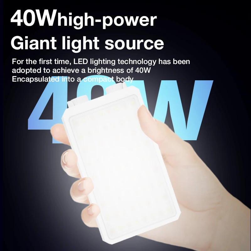 PortableLEDVideoLight40WRGBPocket-SizedMiniPortableLightTemperatureControlBuilt-inRechargeableBatteryPDCharging-AliExpress44