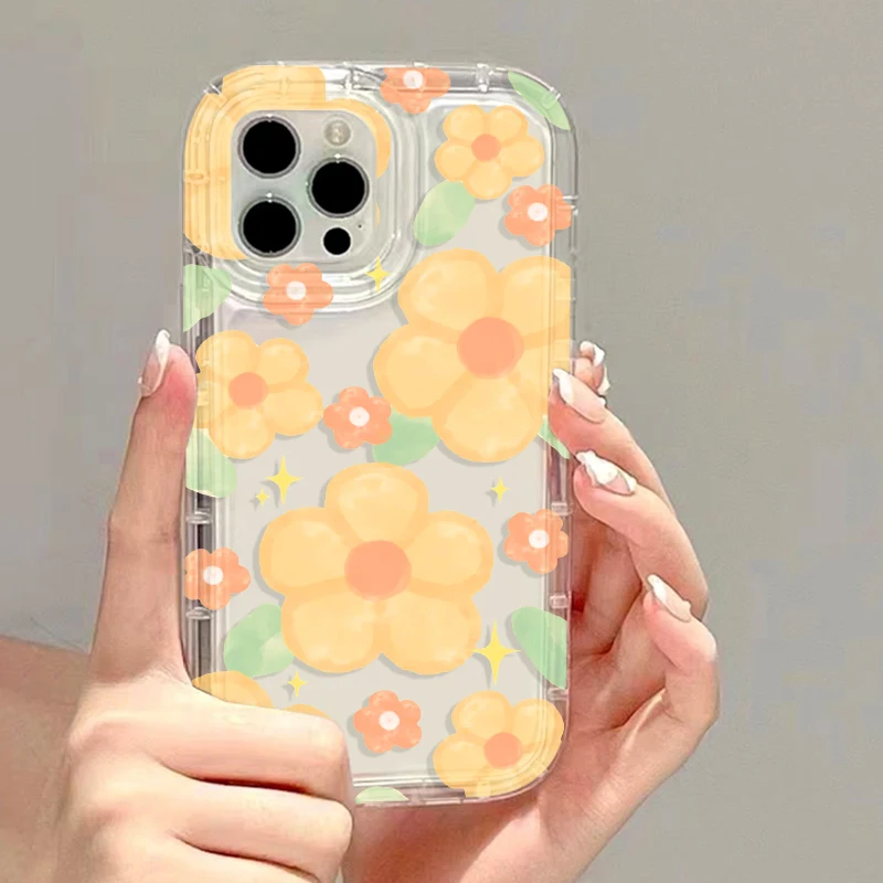 Custodia per cellulare Fashion Cute Flower per iPhone 12 11 Pro Max 6s 7 8 Plus X XR XS Max SE2020 Cover posteriore traslucida Soft Coque, rosa floreale 3 Y, per SE 2020