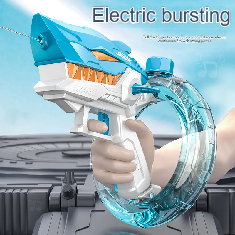 2024 Summer New Electric Water Gun for Adults & Kids Shark Automatic Squirt Guns Toys High Pressure Water Guns Outdoor Toys Gift 4