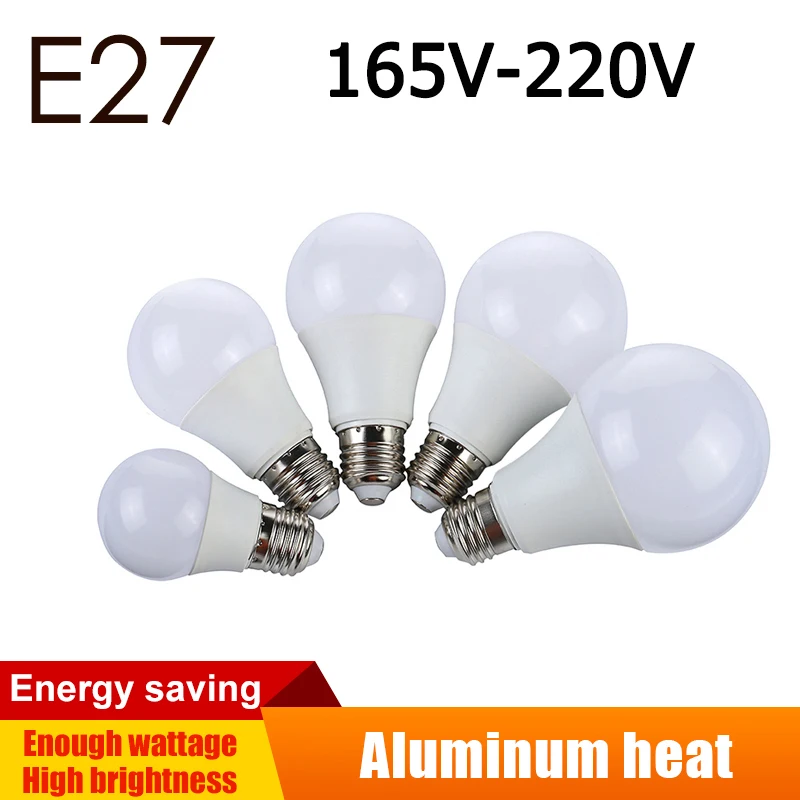 

E27 LED Bulb 5W 7W 9W 12W 15W 18W Table Lamp Real Power Light Bulbs AC 165V-220V Spotlight Lampada LED Bombillas Lamp