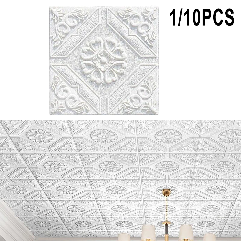 

1/10pcs 3D Wall Sticker Self-adhesive Ceiling Decor Sticker Living Room Bedroom TV Background Waterproof Room Decor
