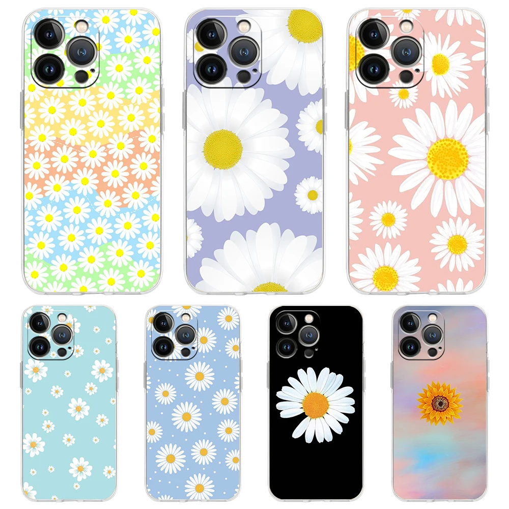 Fashion Fresh Little Daisy Flower Transparent Phone Case