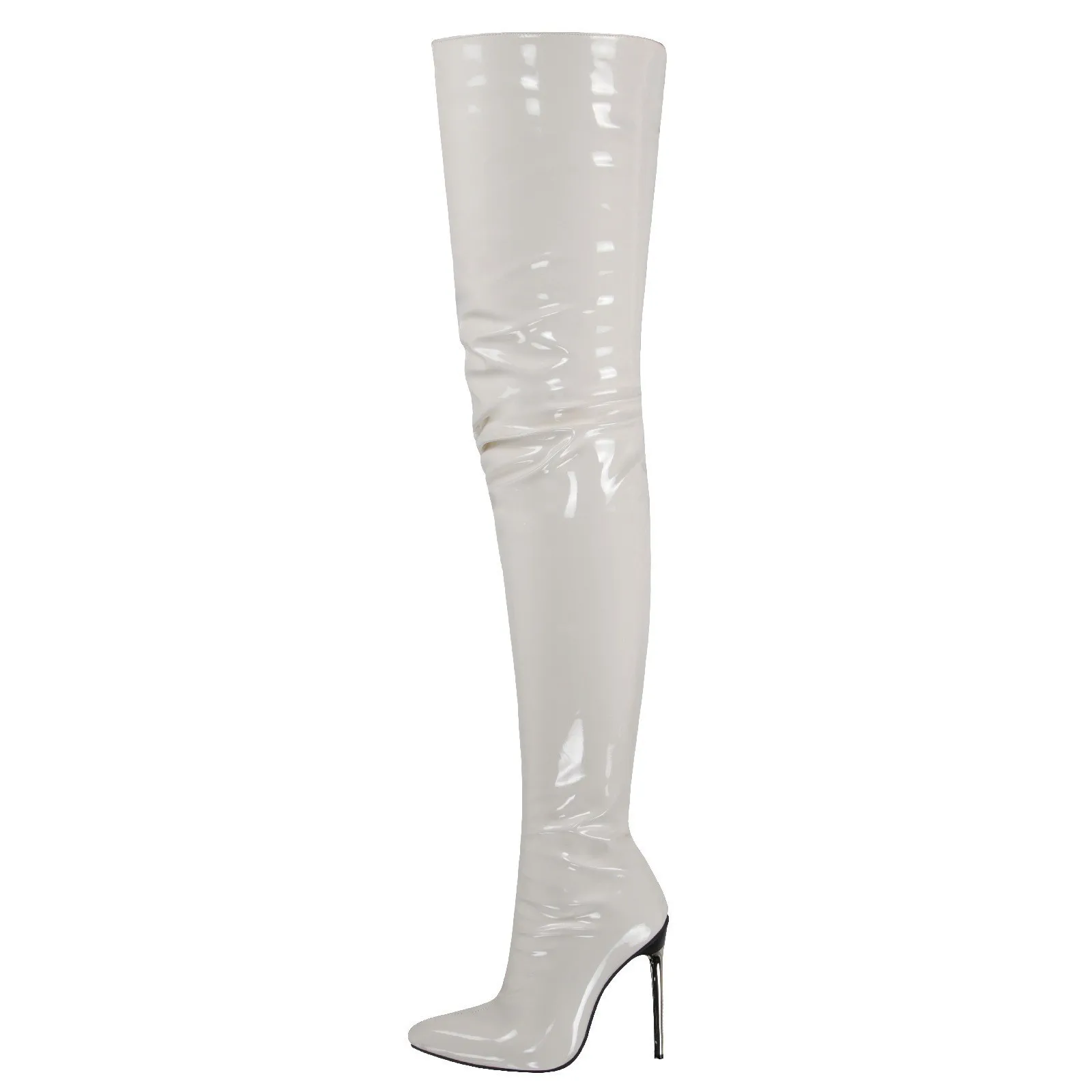 Autumn and Winter Pointed Thin High-heeled Back Zipper Knee High Sexy Women's Boots