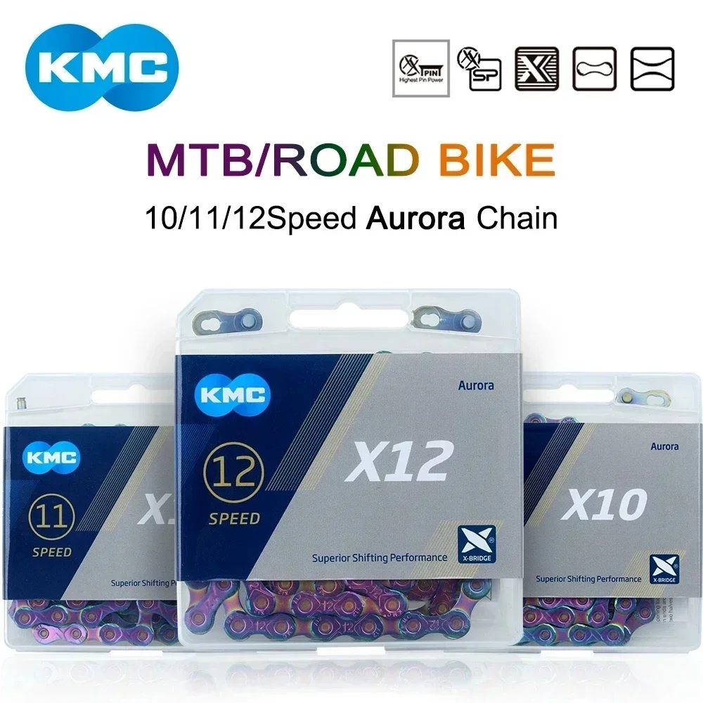 Bicycle chain bicycle chains KMC Aurora bicycle chain X10 X11 X12 MTB chains 11S 12S 10S road MTB bike current mountain bikes Curren Shimano SRAM parts