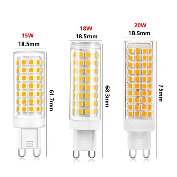 2835 옥수수 조명 124 LED 샹들리에 조명 교체, 플리커 없음, G9, 5W, 20W, 3000k, 4000k, 6000k, AC110V, 220V, 100W 할로겐, 10 개