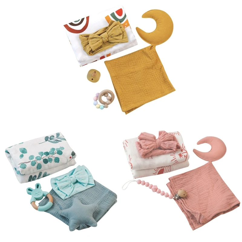 

2023 New Infant Blanket Towel Bead Clip Beech Wood Rattle 6-12Month Teething Toys Gift