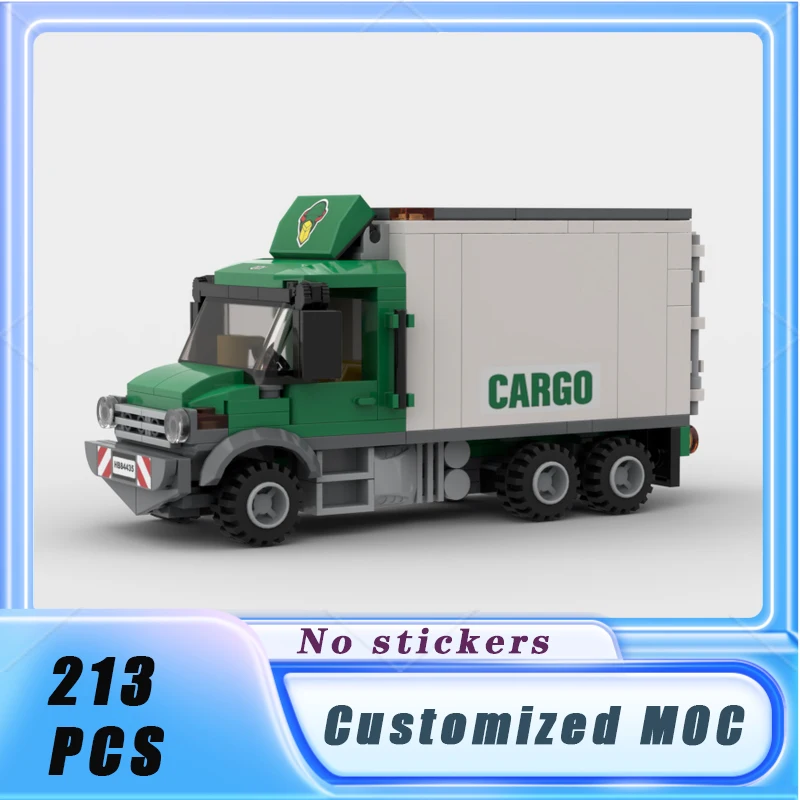 Stadt fahrzeug Serie Fracht kasten LKW Bausteine Modell Ziegel Display Sammlung Kinderspiel zeug Geschenke 213pcs