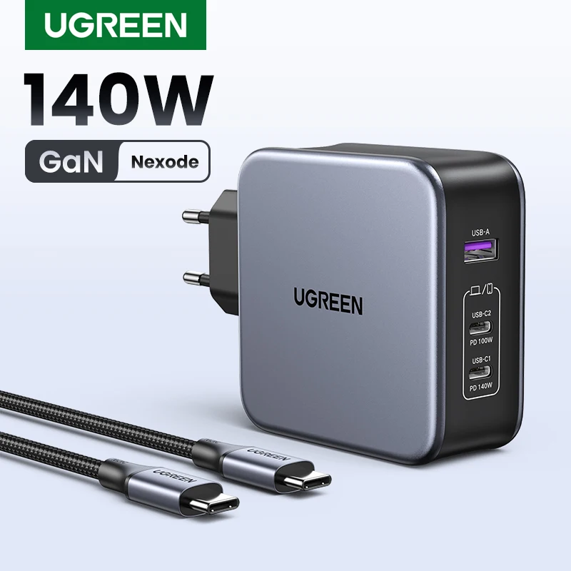 UGREEN 140W GaN Charger USB Type C PD3.1 Fast Charge For Macbook Quick Charge 4.0 3.0 USB Phone Charger For iPhone Xiaomi Tablet