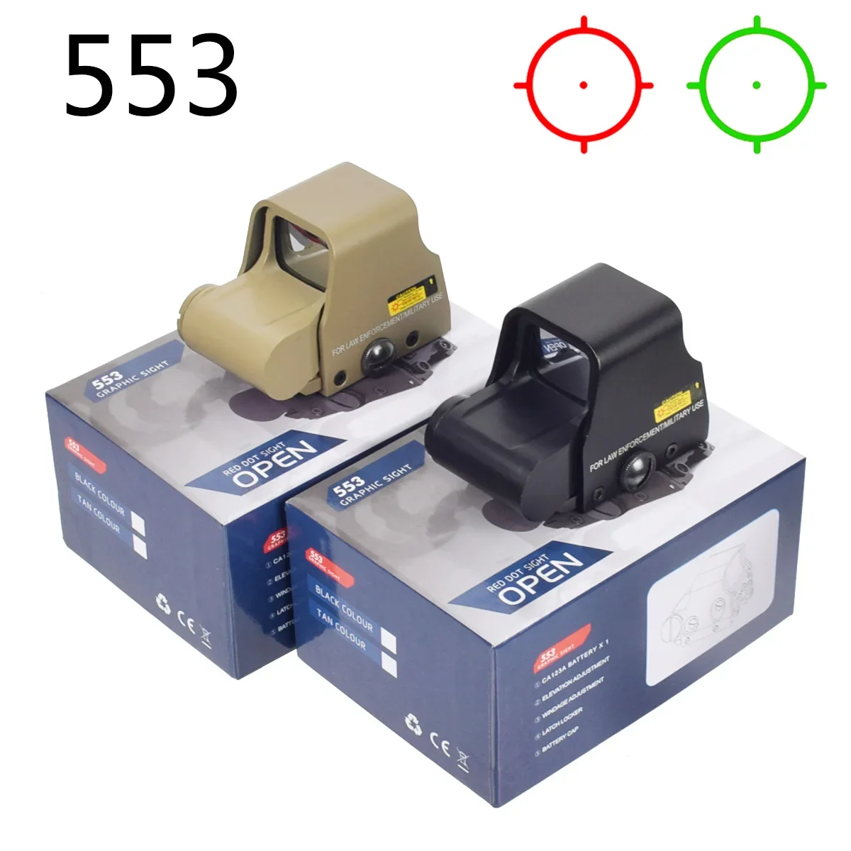 Tactical UN 1/3 Optic Riser Increase Scope Mount For 551 552 553 558 Red Green Dot Holographic Sight Hunting Riflescope