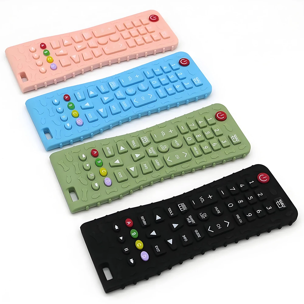 1/4pcs New baby teethers remote control modeling silicone teething toys children's sensory educational toys gift sets 4