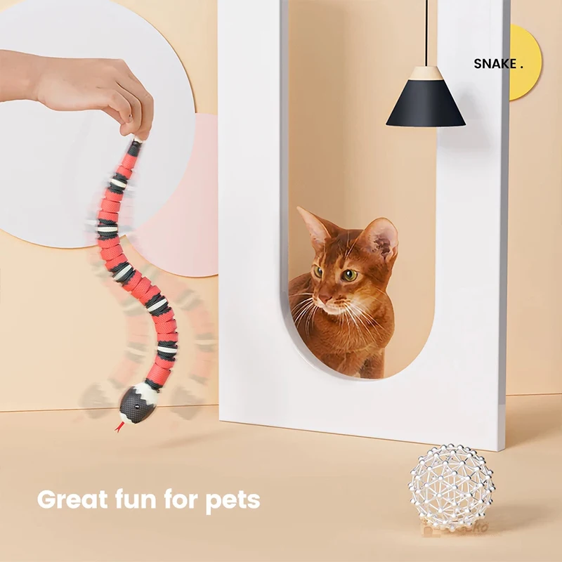 Smart Sensing Snake Kat Speelgoed Interactieve Automatische Elektronika Snake Kat Teaser Usb Opladen Huisdier Kat Accessoires Voor Kinderen Speelgoed