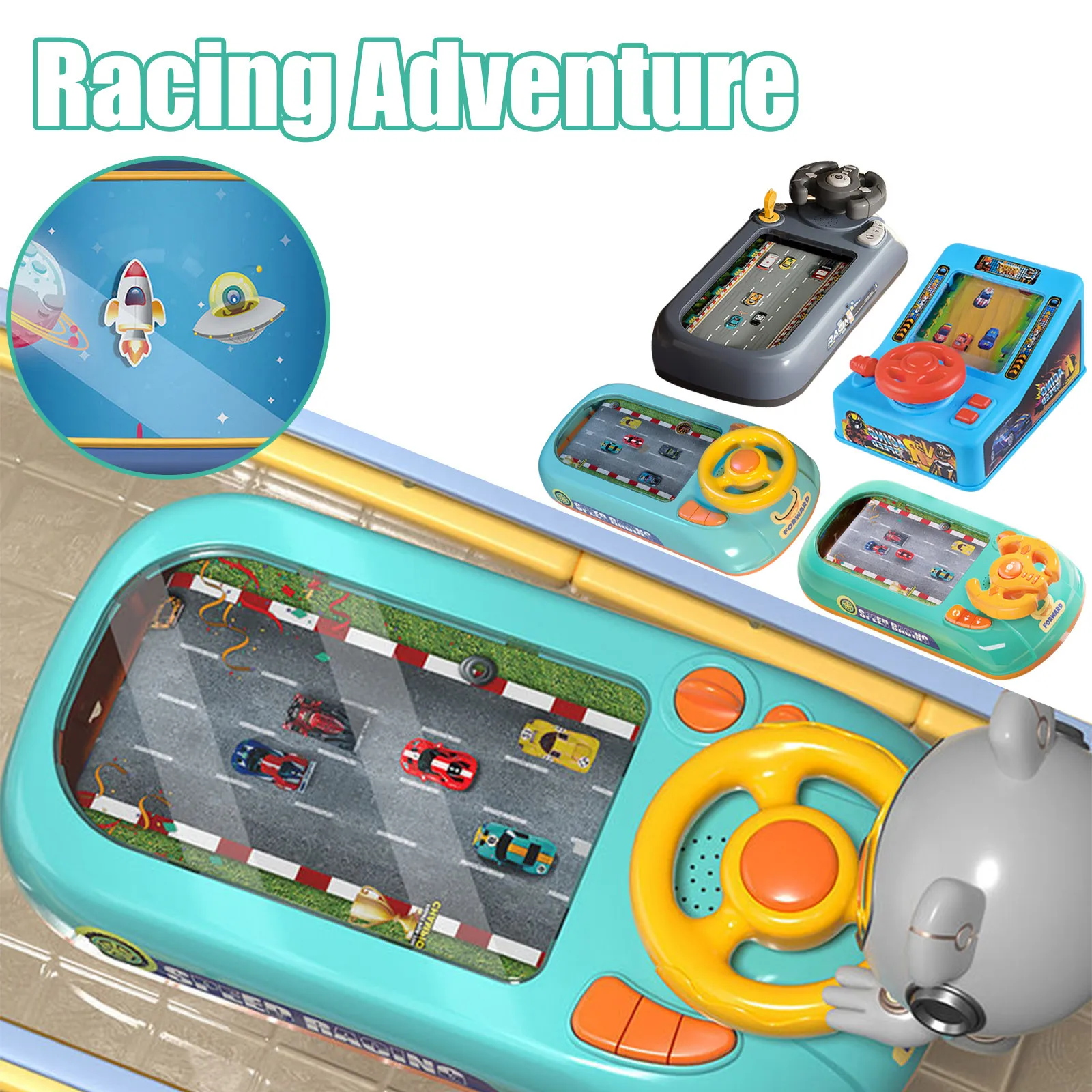 Toddler Racing Car Steering Wheel Toys Musical Electronic Adventure Game Simulated Driving Interactive Toy Gift for Kids Baby