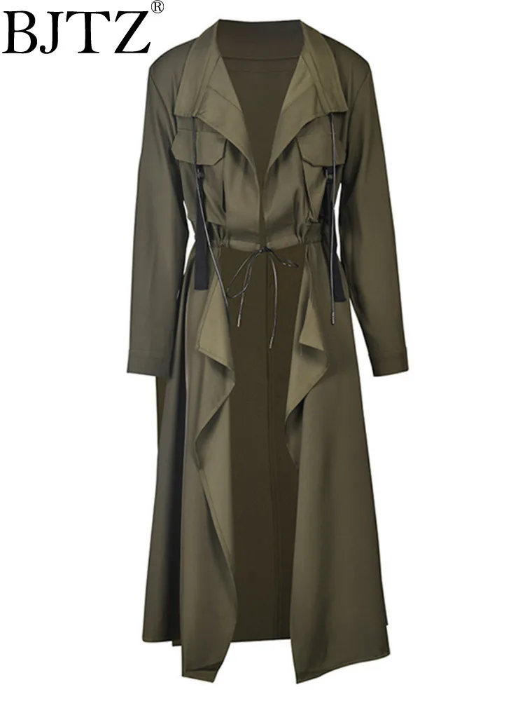 

Женский Длинный свободный Тренч с V-образным вырезом и длинным рукавом