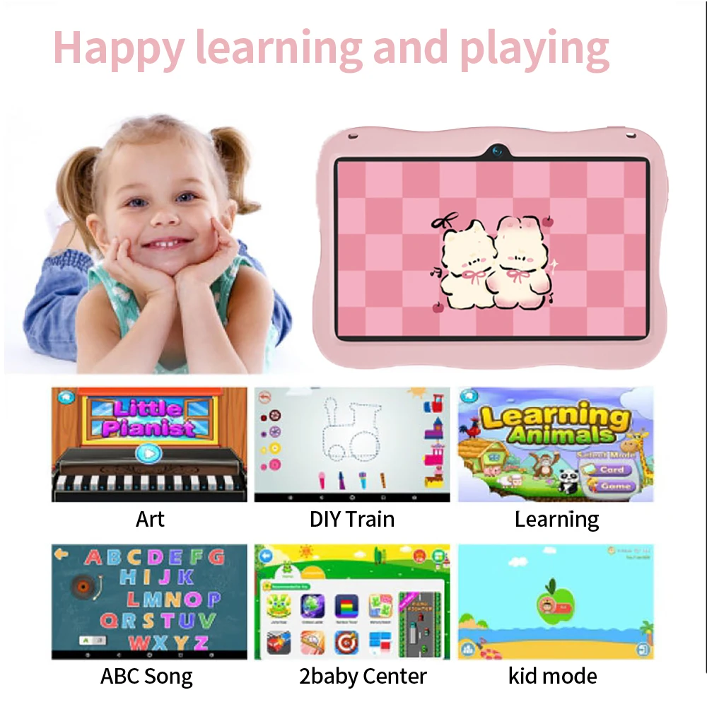 Sauenaneo Global New Original 7.0-inch Kids Tablet Android Children's Game Education Tablet 4GB RAM 64GB ROM 4000mAh Battery 4
