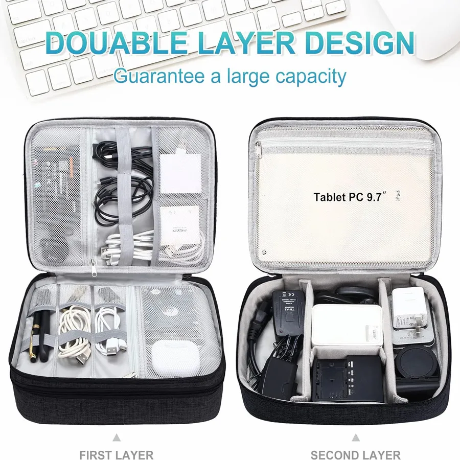 Compact Waterproof Storage Pouch for Digital Accessories and Cables