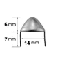 14 *6*7 mm Silver Iron Buckle Decorative Rivet For Leather Clothes Bags Shoes Western Metal Conical Buttons Gothic Punk Nail 1