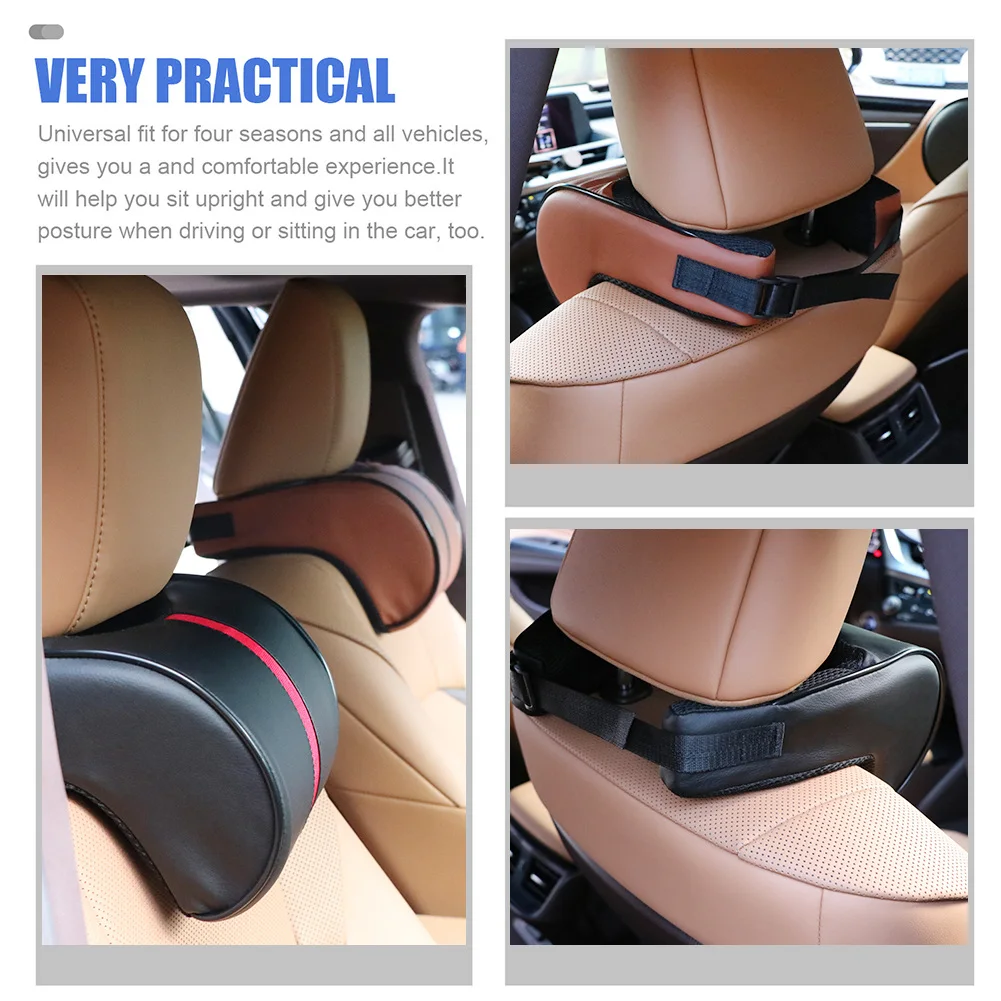 Car Neck Pillow PU Leather Car Headrest Pillow Memory Foam Neck Pain Relief Seat Support Accessories Car Pillow Car Headrest Memory Foam Pillow Car Neck Pillow