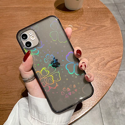 thumbnail image 1 of Funda transparente con corazones para iPhone, 15, 14, 13, 12, 11 Pro Max, Mini, XR, 7, 8, 14 Plus, XS, SE, 1 of 5