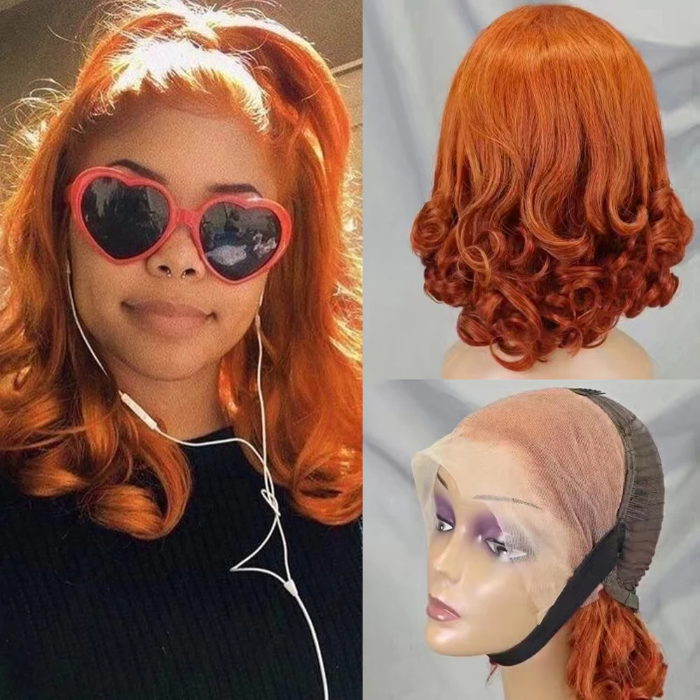 

Lady Loose Wave Lace Part Spiral Bouncy Curly Wig Nature Curly Human Hair Wig Remy Short Curly Bob Lace Front Human Hair Wig