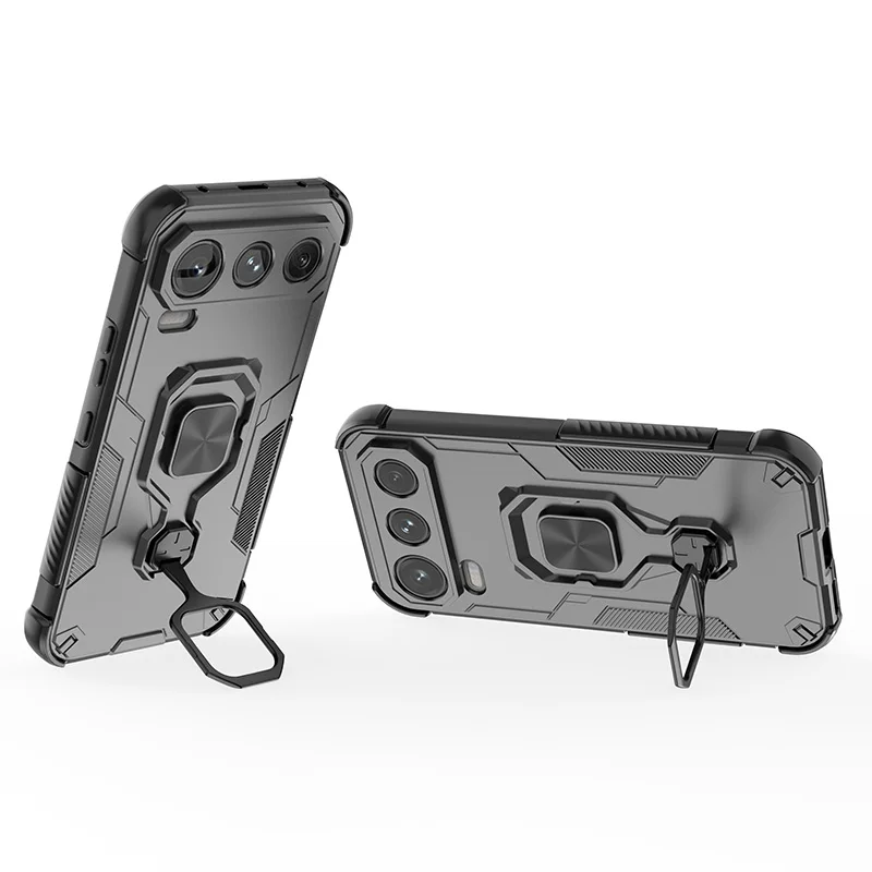 Magnetic Armor Shockproof Phone Case with Metal Ring Stand Holder