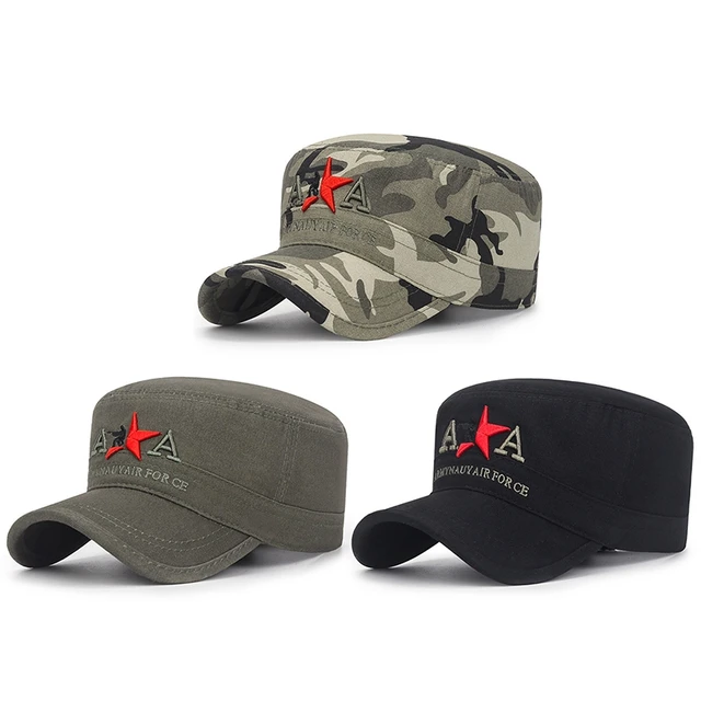 Men's Army Camouflage Military Caps Flat Top Baseball Cap Women