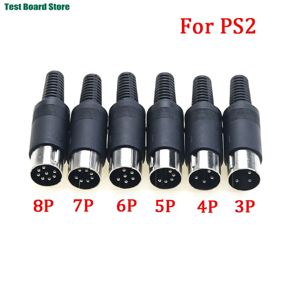 Multi-Pack DIN Male/Female Plug Jack with Plastic Handle - Keyboard Cable Connector Adapter PS2 Compatible