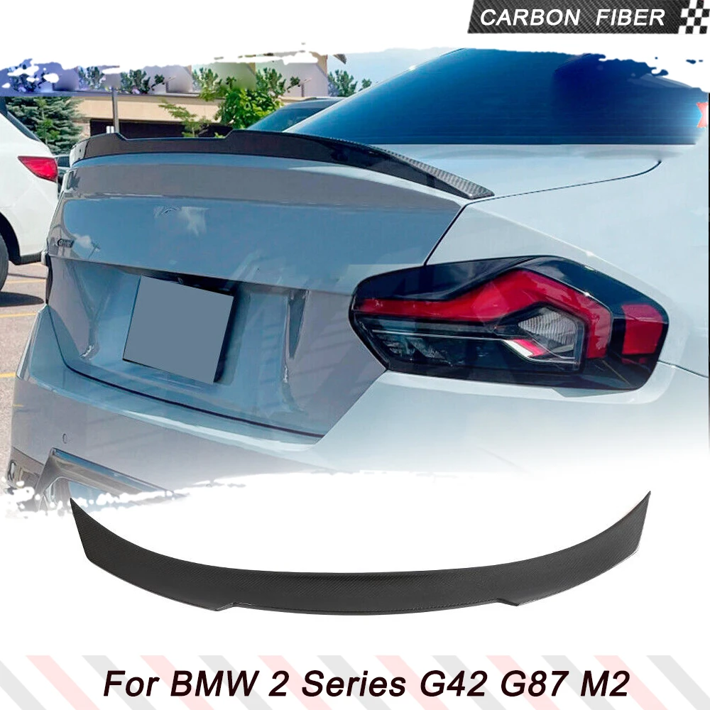

Задний спойлер G42 для багажника из углеродного волокна для BMW 2 серии G42 G87 M2 220i 230i Base M Sport Coupe 2022-2023, Автомобильный задний багажник, крыло