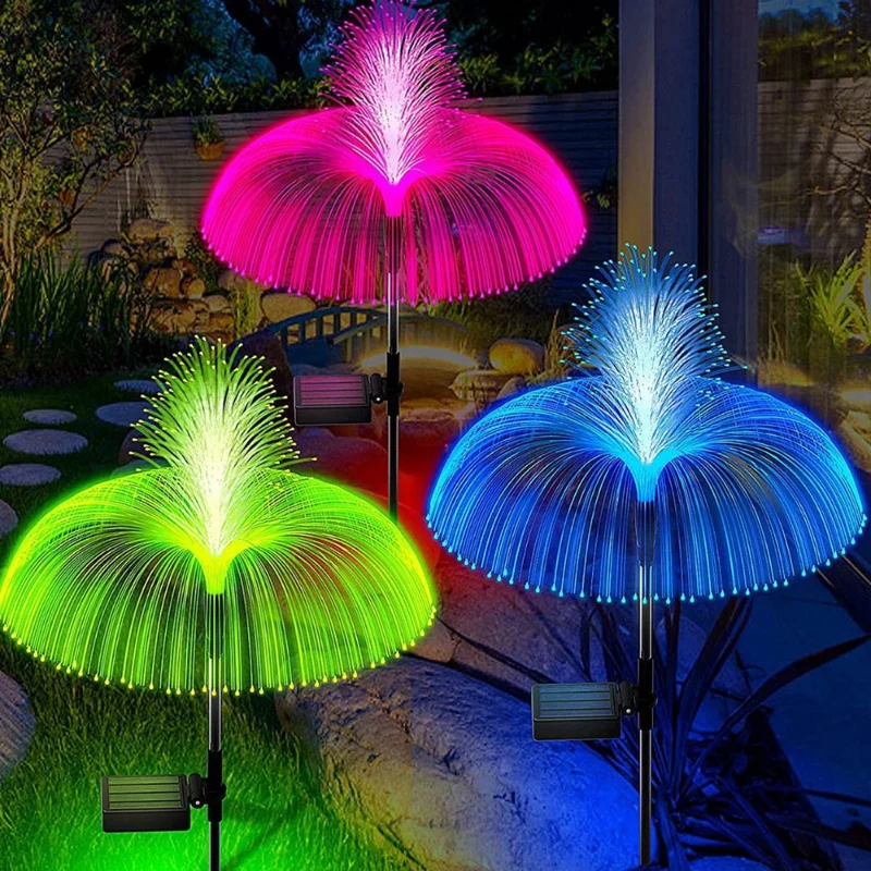 LED Solar Double Layer Jellyfish Light 7 Colors Changeable Outdoor Waterproof Garden Sunlight Powered Lamps Landscape Lamp Decor solar lights solar fireworks lights solar led lights solar ground lights led fairy lights lawn lamp garden lighting