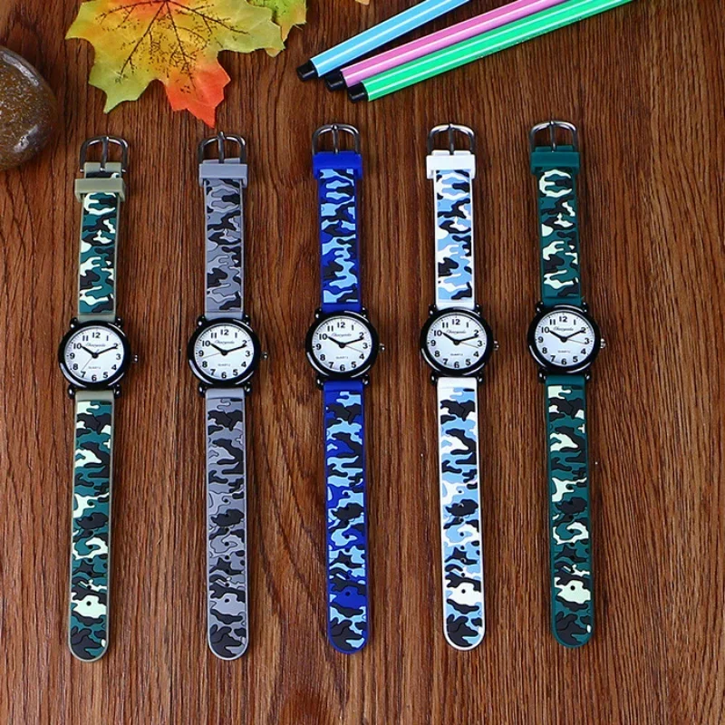 Brand Camo strap children's watch Cartoon Quartz Watches Student Boy Girl Sports Army Fan Cool Wristwatch Dropshipping 6