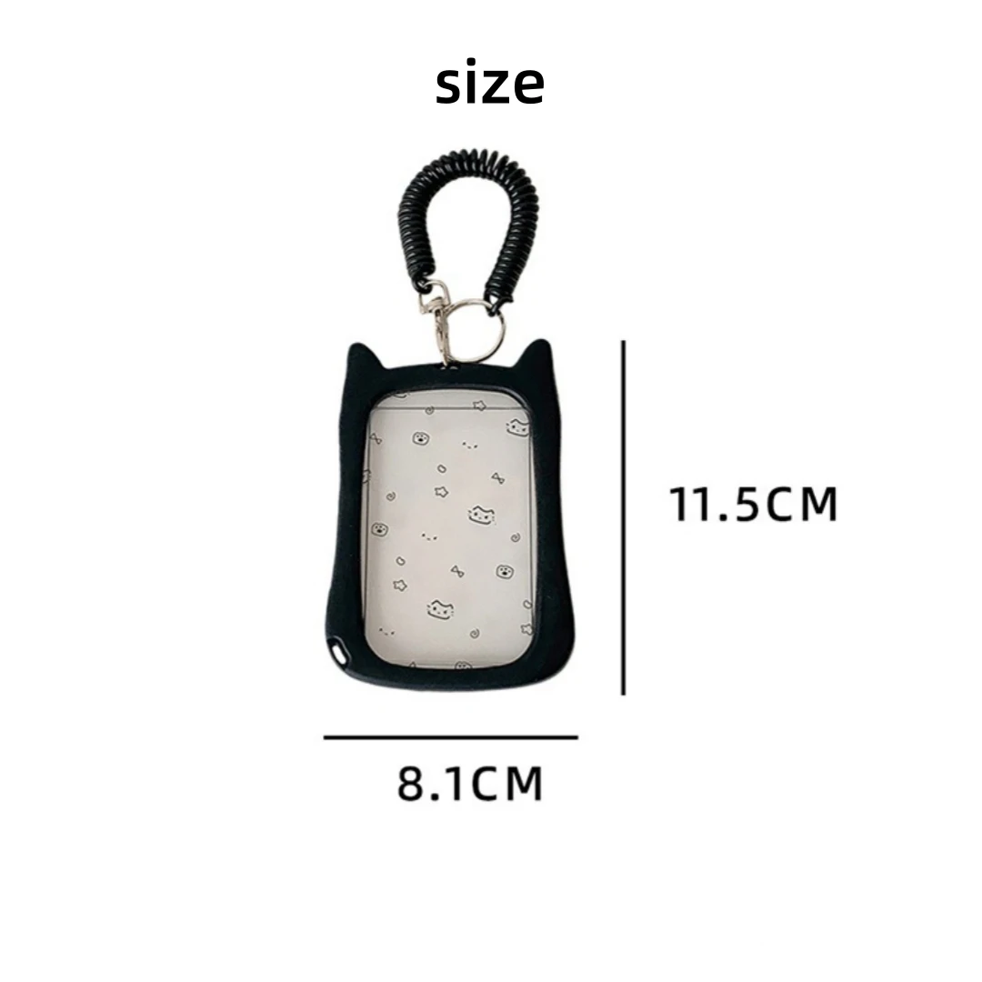 Transparent Cute  Ear Card Holder Student Campus Card Case Meal Card Bus Card Subway Card ID Card Protection Cover