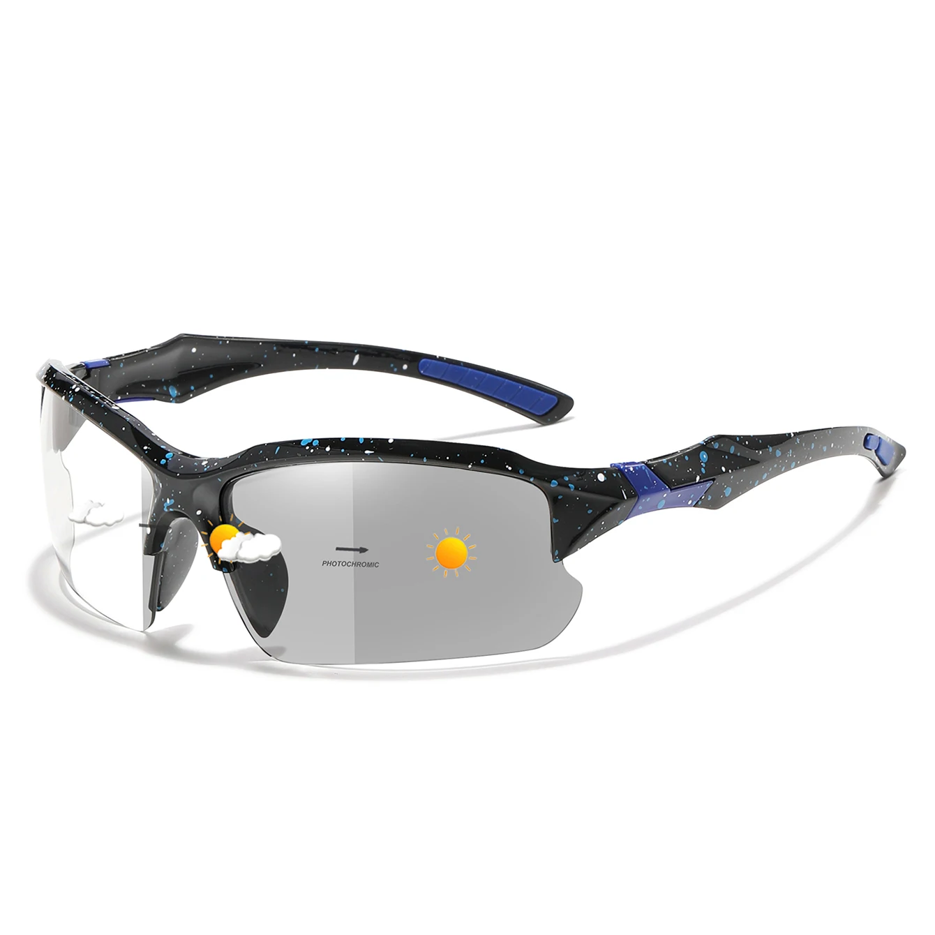 Unisex Photochromic Outdoor Sports Sunglasses - Grey to Clear Transition