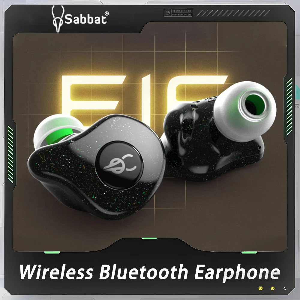 

Sabbat E16 Earphone Wireless Bluetooth Earphones Waterproof TWS In-Ear Earbuds Intelligent Circle Iron Hifi Sports Qualcomm Chip