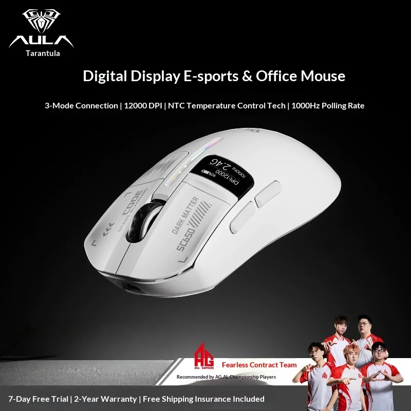 AULA Sc650 트라이 모드 무선 게이밍 마우스 데스크탑 노트북 PC 게이머..