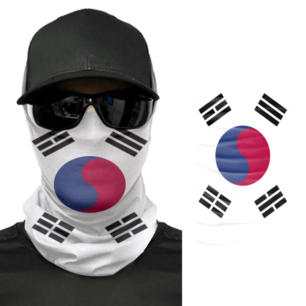 

2022 South Korea Flag Scarf Neck Face Mask Unisex Fashion Neck Warmer Seamless Bandana Headwear Cycling Hiking