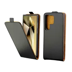Premium Business Vertical Flip Leather Case with Card Slot - Galaxy S22 Plus (Black)