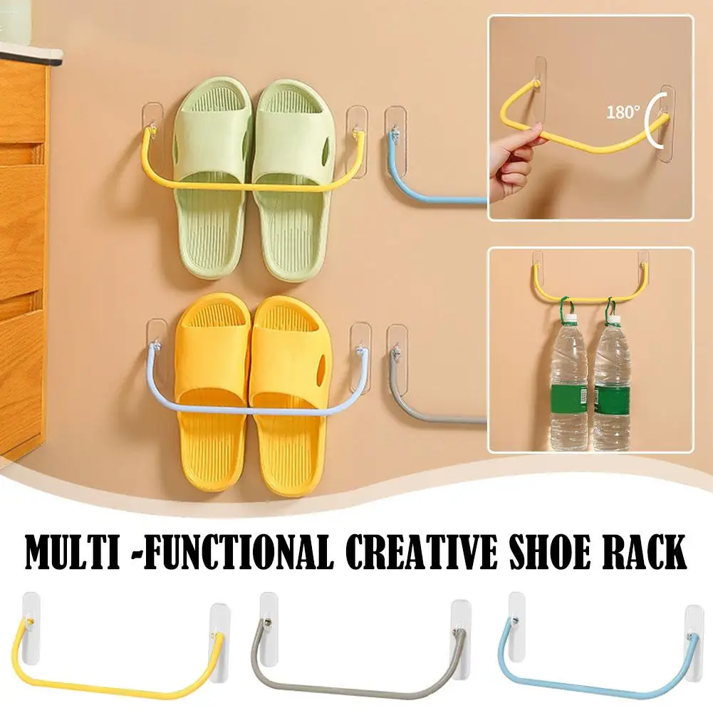 Shoe Organizer Shoe Rack 1/2/3pcs Simple Bathroom Wall-mounted Hanging Holder Shoes Slippers Drain Storage