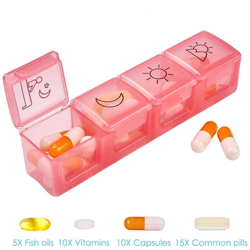 28 Grids Pill Container Pill Box Holder Weekly Medicine Storage Organizer Container Drug Tablet Dispenser Storage Container Case