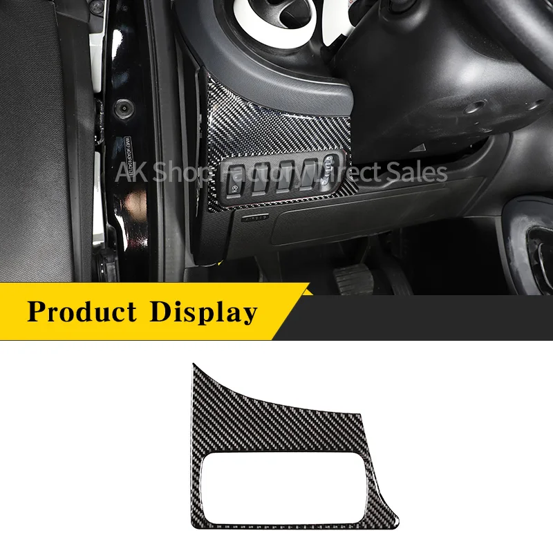 

For Mercedes Benz Smart 2016-2021 453 Real Carbon Fiber Car Air Conditioner Button Switch Panel Cover Sticker Car Accessories