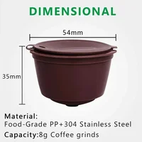 6pcs/Set Reusable Coffee Capsule For Nescafe Dolce Gusto Machine Refillable Coffee Capsule Filter Cup Kit with Spoon and Brush 6