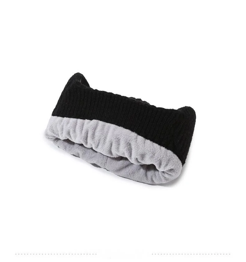 Neue heiße verkaufende Winter-heiße Art-warme gestrickte Wollmütze-Männerplüsch-verdickte Gehörschutz-Hut-Kinderkoreanische Version des großen Stirnband-Mode_voghion.com